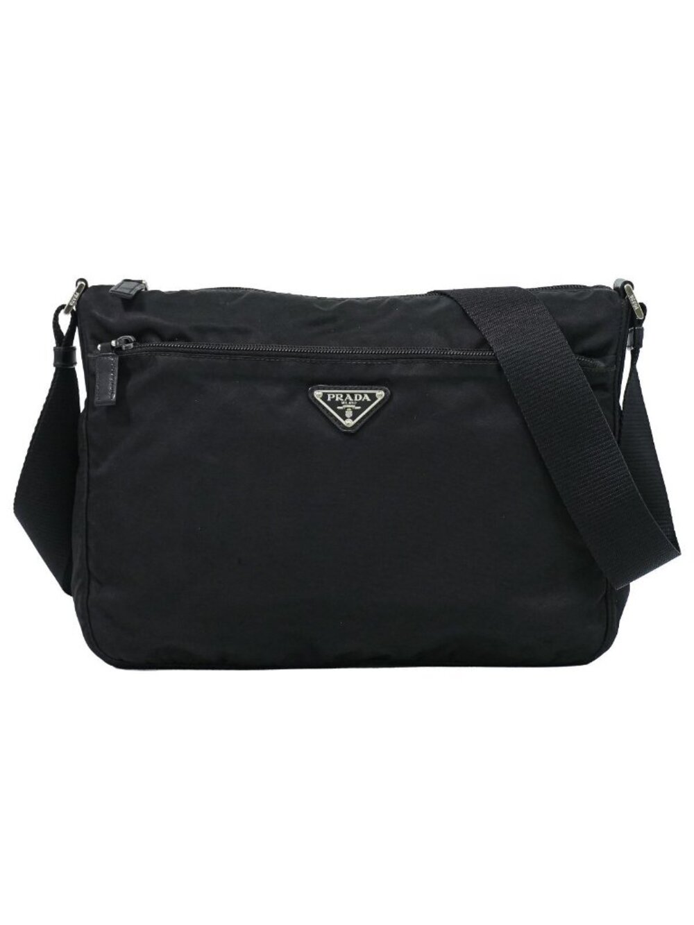 Prada Vela Shoulder Bag Pochette Nylon Black